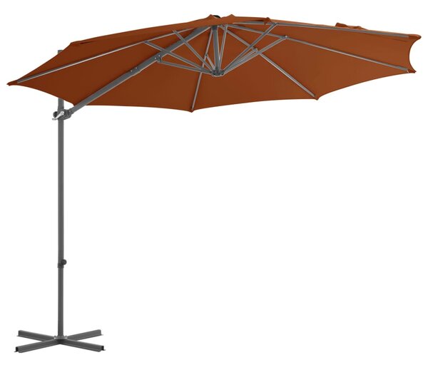 Cantilever Garden Parasol with Steel Pole Terracotta 300 cm