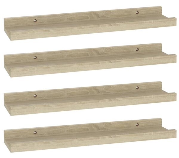 Wall Shelves 4 pcs Sonoma Oak 40x9x3 cm