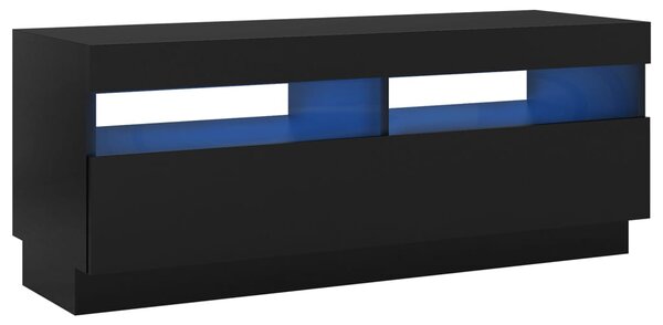 TV Cabinet with LED Lights Black 100x35x40 cm