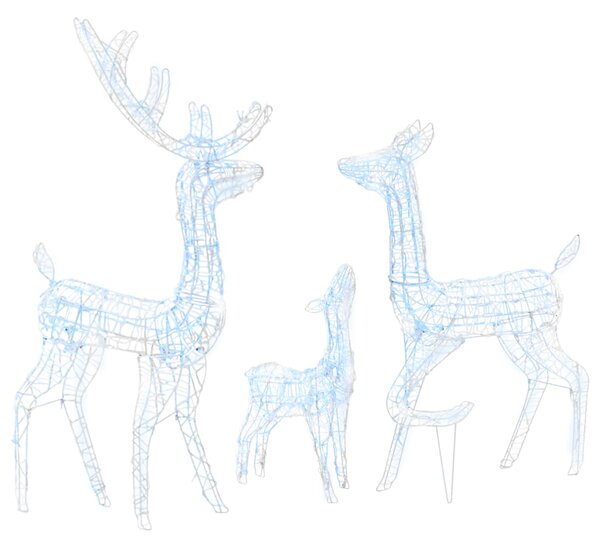 Acrylic Reindeer Family Christmas Decoration 300 LED Cold White