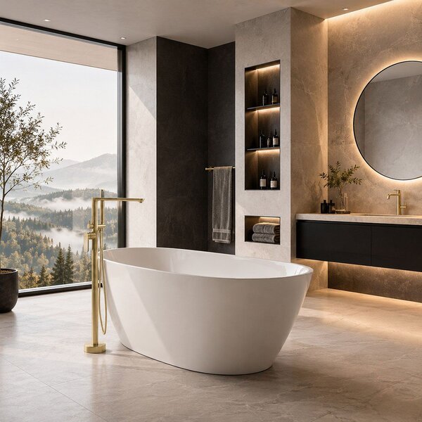 Free-standing faucet Rea Logan Brush Gold