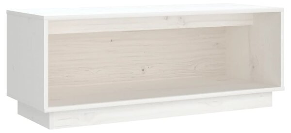 TV Cabinet White 90x35x35 cm Solid Wood Pine