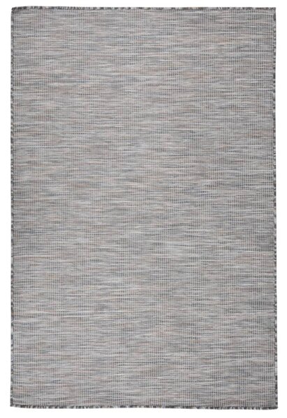 Outdoor Flatweave Rug 120x170 cm Brown and Blue