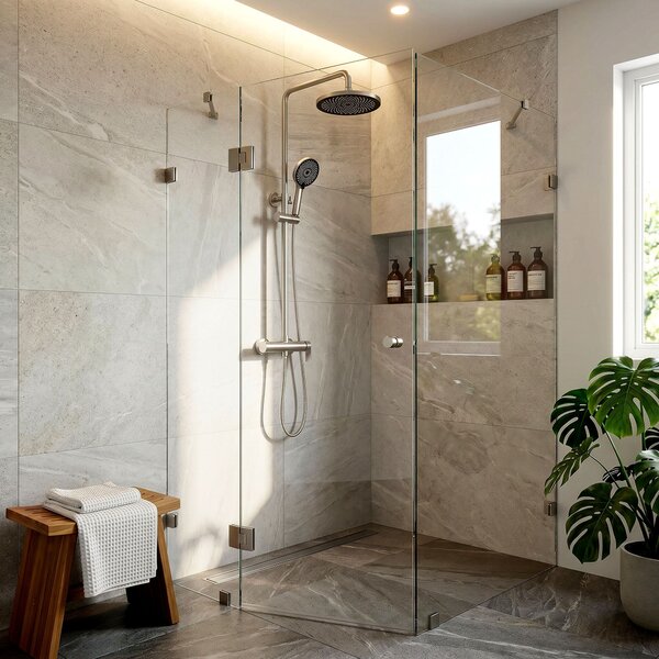 Shower set Rea Hunter Brush Nickel