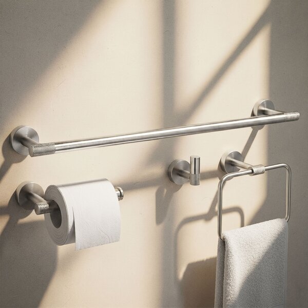 Bathroom Accessories Set GRID Brush Nickel 4 Pieces