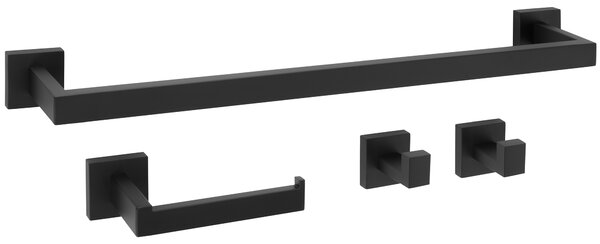 Bathroom Accessories Set Rio Black 4 Pieces