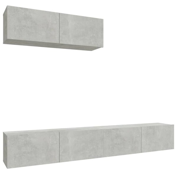 3 Piece TV Cabinet Set Concrete Grey Engineered Wood