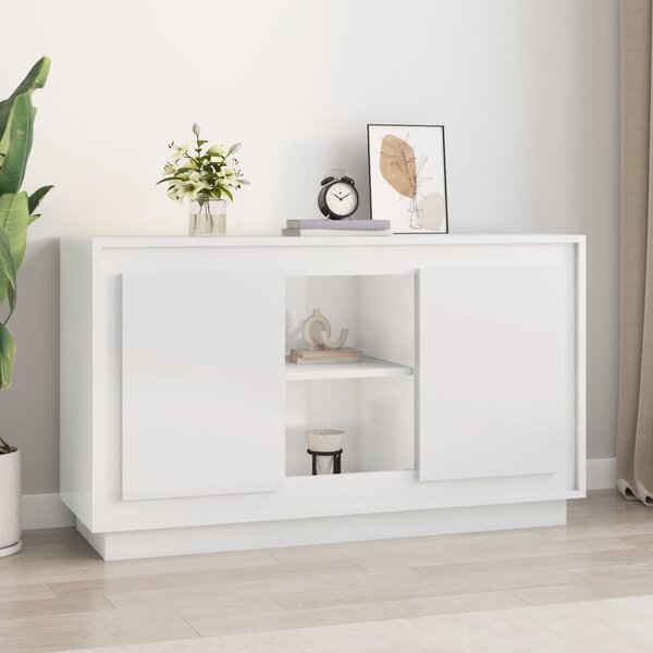 Sideboard High Gloss White 102x35x60 cm Engineered Wood