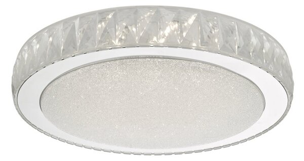 Dar AKE5008 Akelia Large Flush Ceiling Light In Stainless Steel - Dia: 400mm