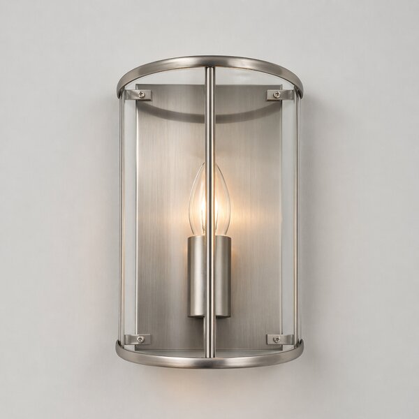 Impex LG77130/WB/SN Orly 1 Light Wall Lantern In Satin Nickel Finish