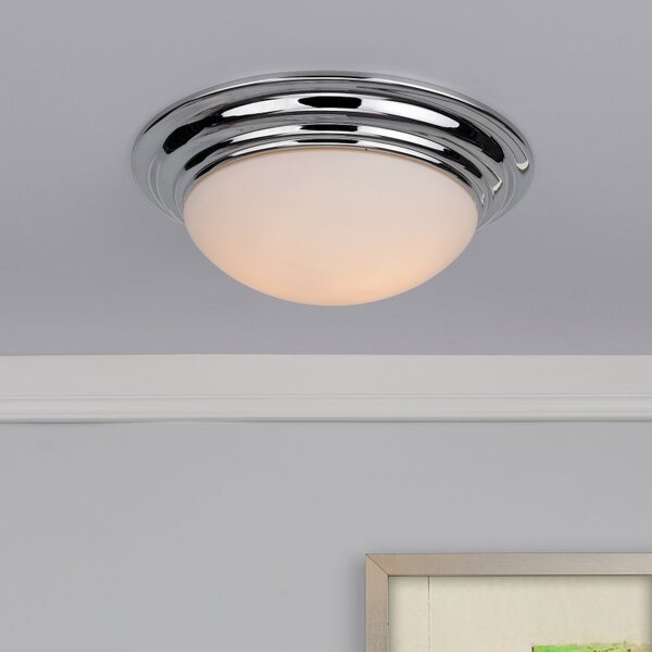 Dar BAR5050 Barclay Large Flush Chrome Bathroom Ceiling Light IP44