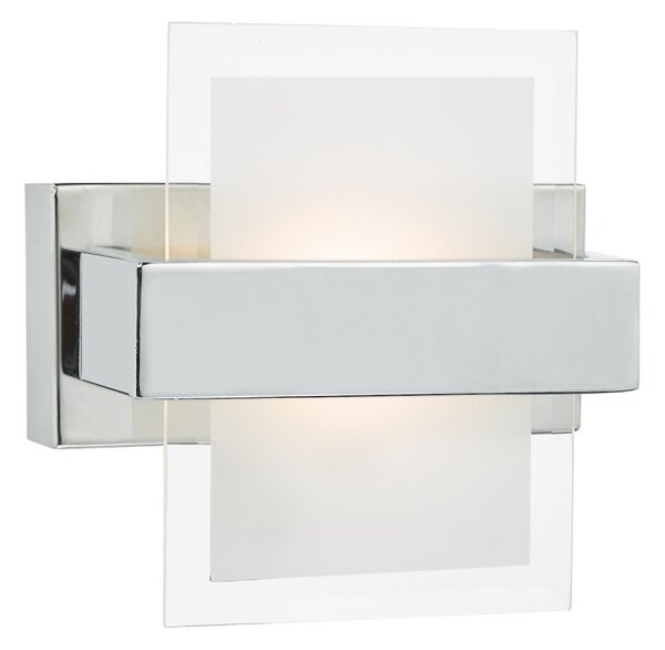 Dar APT0750 Apt 1 Light Wall Light In Polished Chrome And Glass