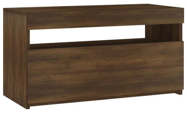 TV Cabinet with LED Lights Brown Oak 75x35x40 cm