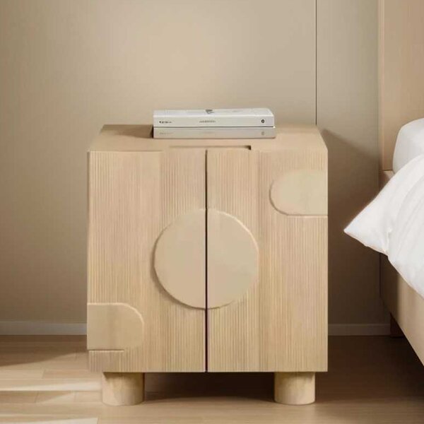 Ashford Wooden Bedside Cabinet With 2 Doors In Natural