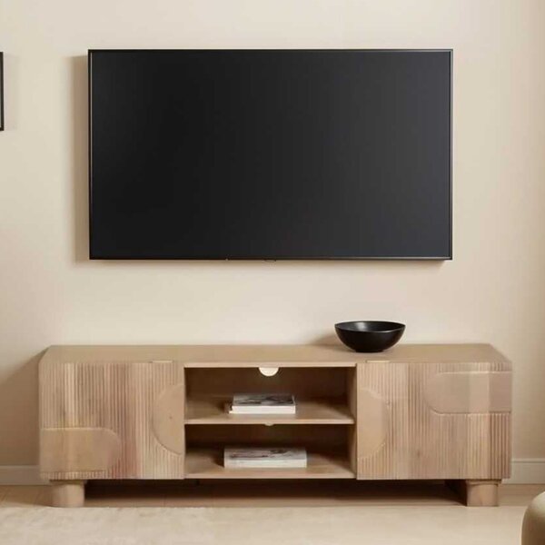 Ashford Wooden TV Stand With 2 Doors In Natural