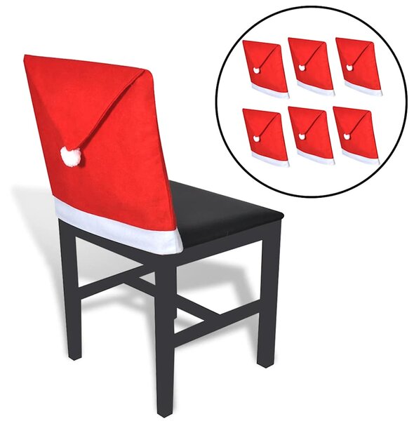 6 Santa Claus Hat Chair Back Covers