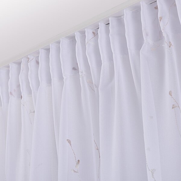 Pencil pleat voile/net curtain