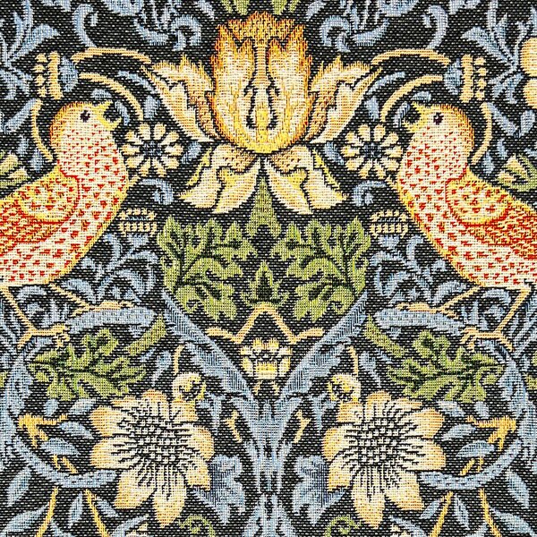 William Morris Strawberry Thief Tapestry Fabric Grey