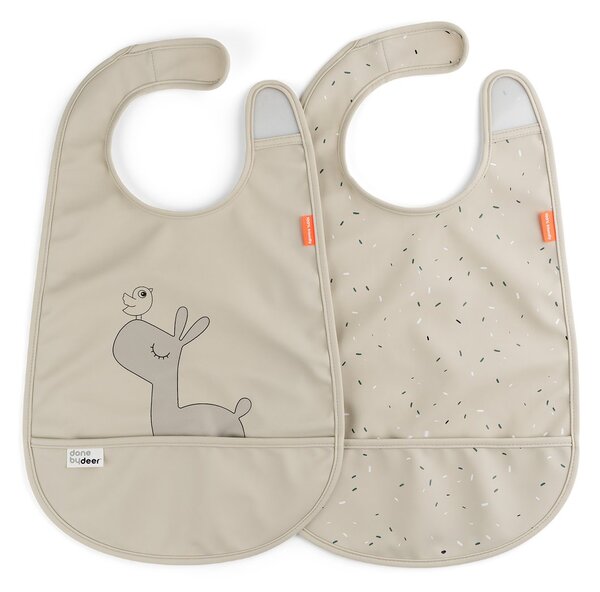 Done by deer Lalee bib with velcro 2-pack Sand