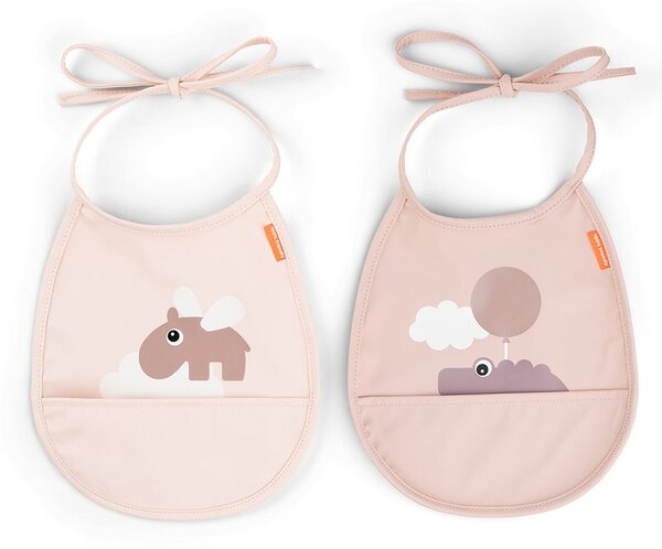 Done by deer Happy Clouds Tiny bib 2-pack Powder