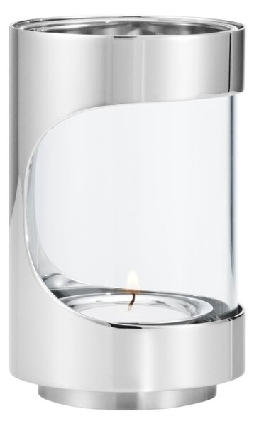 Georg Jensen Chrome contours hurricane lantern 12 cm Stainless steel