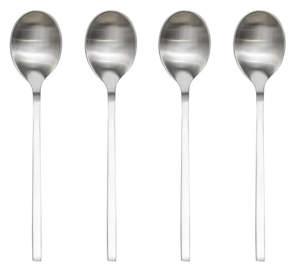 OYOY Yuka Spoon 4-Pack Brushed Steel