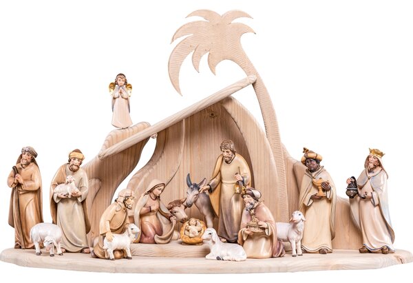 Wooden nativity scene Artis with 16 figures