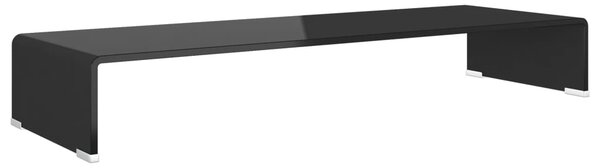 TV Stand/Monitor Riser Glass Black 90x30x13 cm