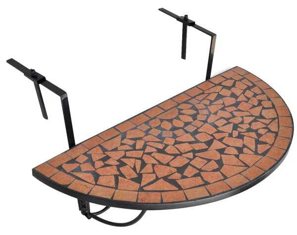 Hanging Balcony Table Terracotta Mosaic