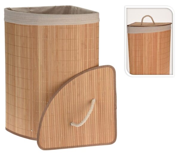 Bathroom Solutions Corner Laundry Basket Bamboo