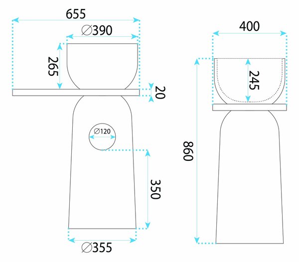 Freestanding basin REA Azalia