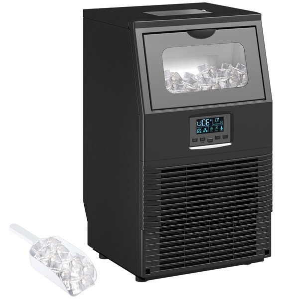 HOMCOM Commercial Ice Maker with 4kg Ice Storage - Black