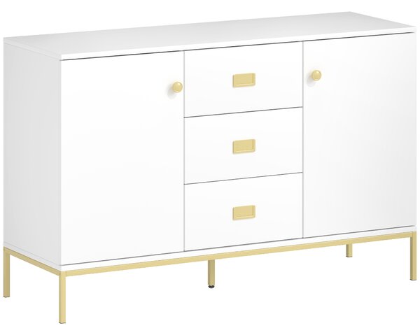 HOMCOM Modern White and Gold Sideboard
