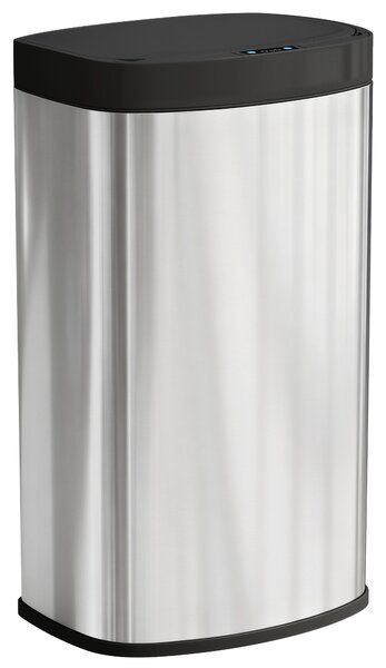 HOMCOM 55L Sensor Bin with Soft-Close Lid, Automatic Touchless Motion Sensor Kitchen Bin with Fingerprint Resistant Stainless Steel for Hygienic Gyms, Home Office Use, Silver Tone