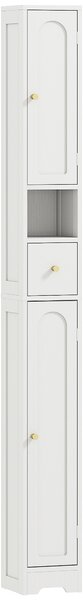 HOMCOM 185 cm Tall Bathroom Cabinet with Arched Doors - White