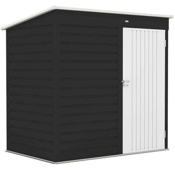 Outsunny 6 x 4ft Metal Garden Storage Shed, Outdoor Tool Storage Shed with Lockable Door and Gloves for Garden, Patio, Dark Grey