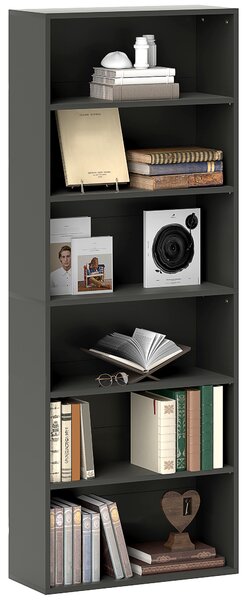 HOMCOM Six Shelf Bookcase - Black