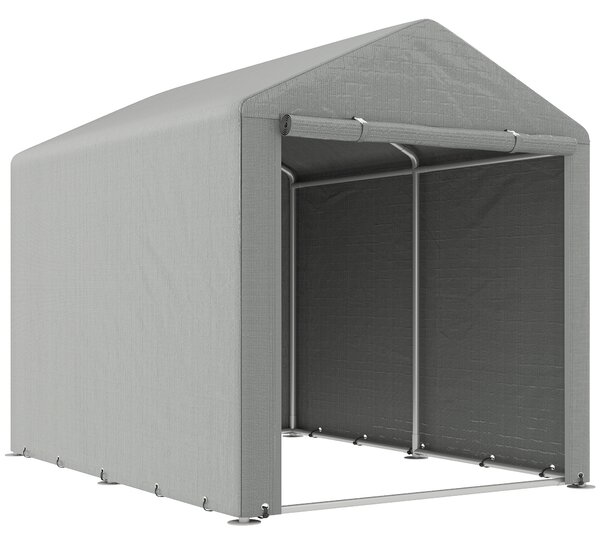 Outsunny 1.6 x 2.2m Garden Storage Shed Tent, with Accessories - Light Grey
