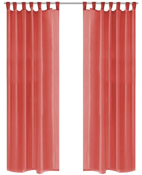 Voile Curtains 2 pcs 140x175 cm Red
