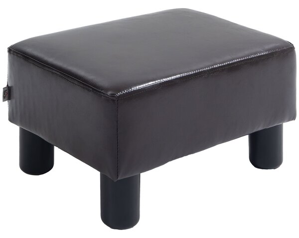 HOMCOM Ottoman Cube Footstool, PU Leather with 4 Plastic Legs, Versatile Furniture for Living Room, 45L x 45W x 45H cm, Black Aosom UK