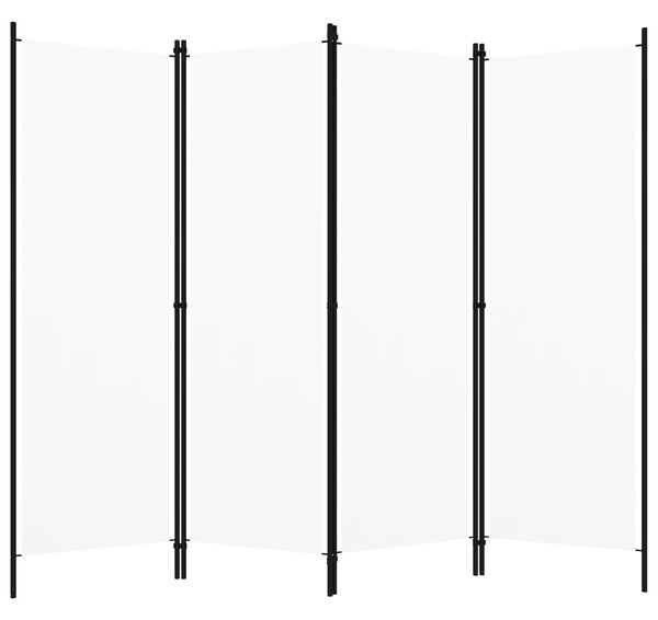 4-Panel Room Divider White 200x180 cm