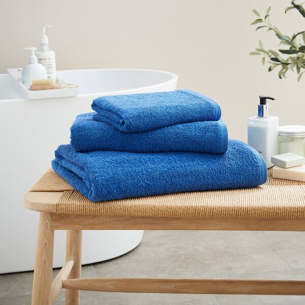 Classic Blue Cotton Soft Towel Natural