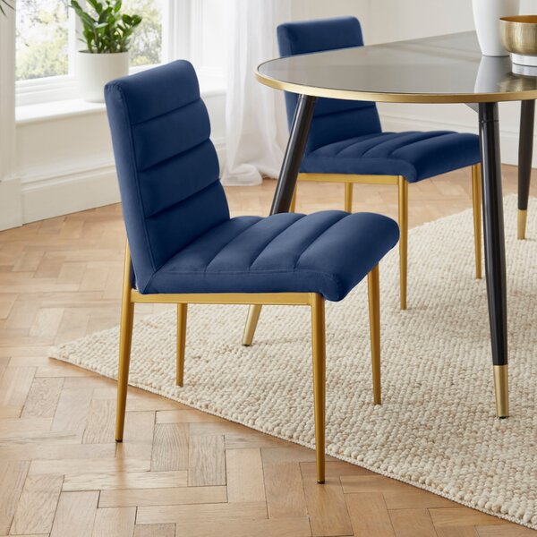 Maddison Dining Chair, Velvet Luxe Navy