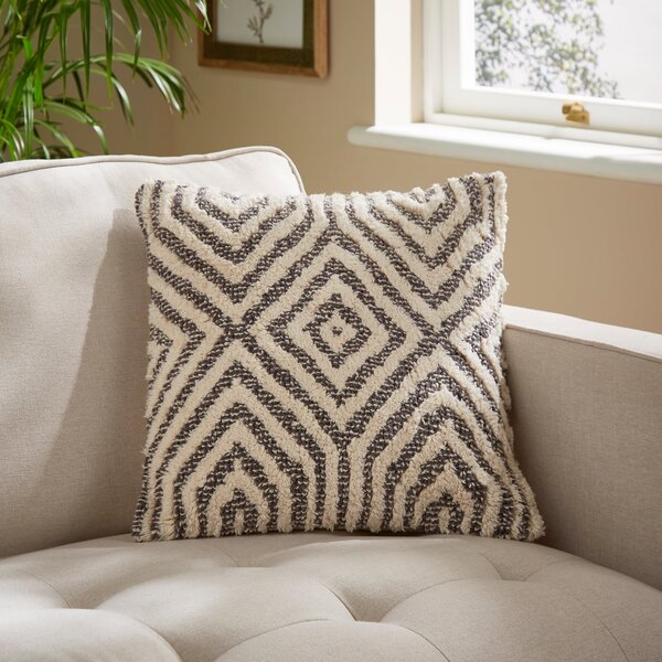 Diamond Tufted Square Cushion Grey