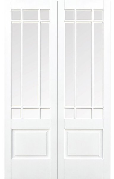 Downham Internal Glazed Primed White 9 Lite Pair Doors - 915 x 1981mm