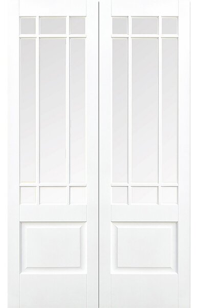 Downham Internal Glazed Primed White 9 Lite Pair Doors - 1067 x 1981mm