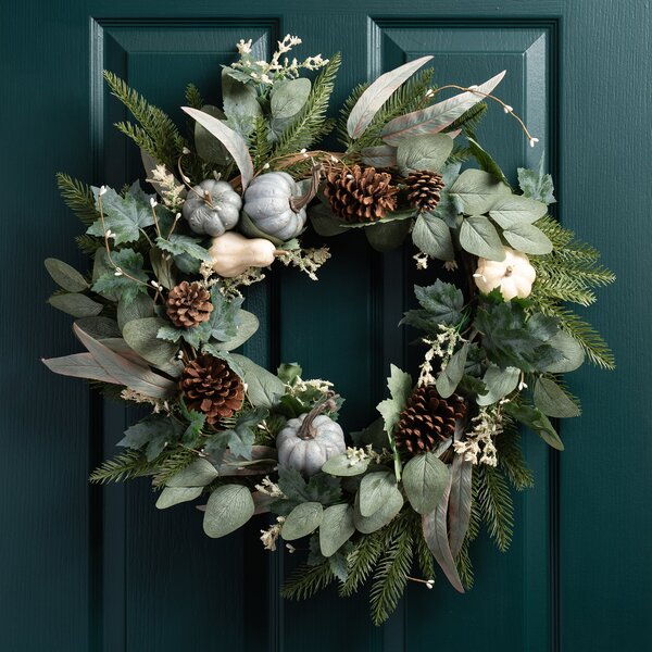 Artificial Green Pumpkin Wreath