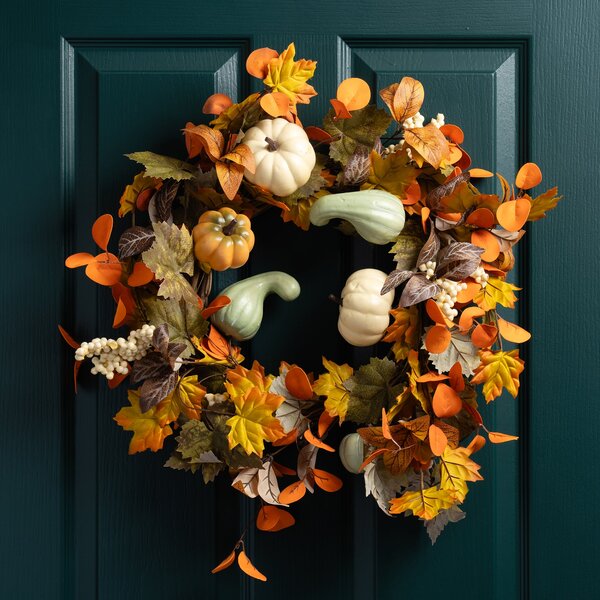 Artificial Pumpkin & Gourd Wreath