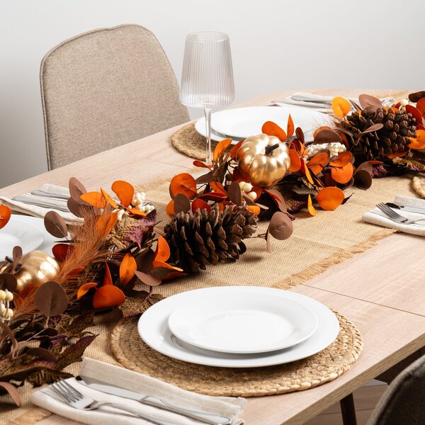 Artificial Brown & Gold Pumpkin Garland