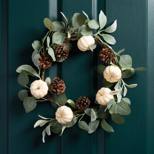 Artificial Pumpkin & Eucalyptus Wreath